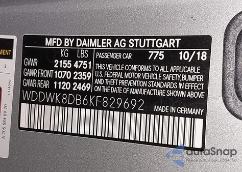 2019 Mercedes-Benz C 300 from USA, damaged, VIN WDDWK8DB6KF829692